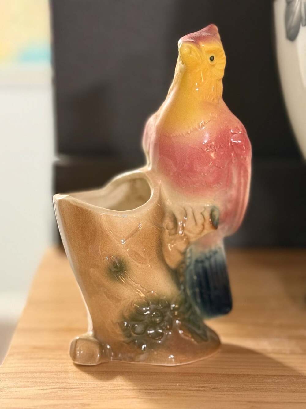 Royal Copley Vintage Ceramic Bird Planter Vase